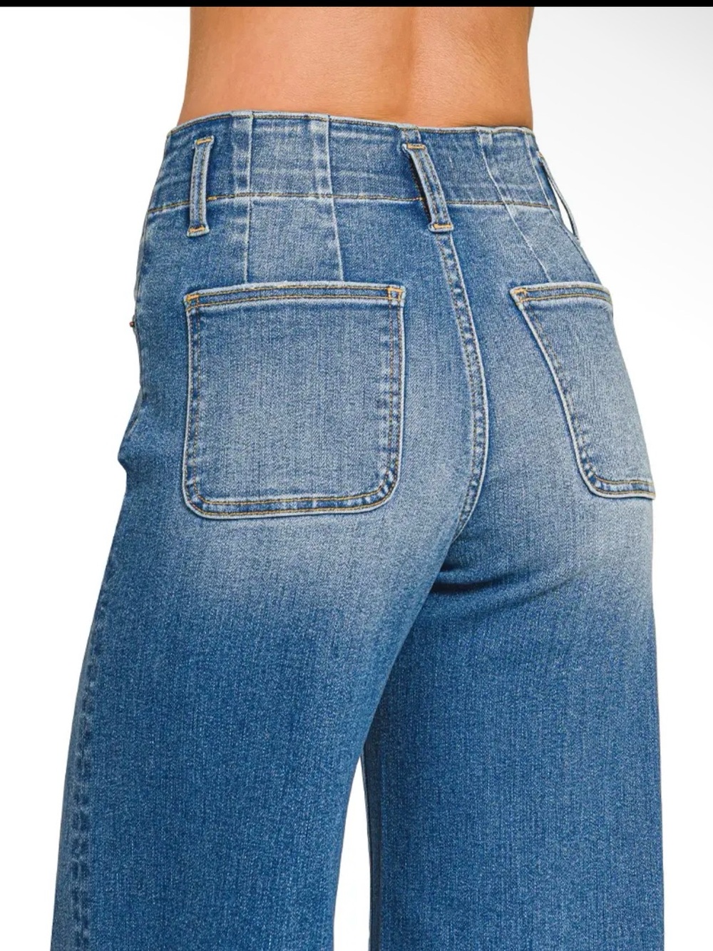 Zenana High-Waist Wide Leg Blue Jeans - Women's - Picture 2 of 4